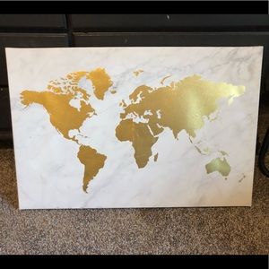 Marble and gold map wall art